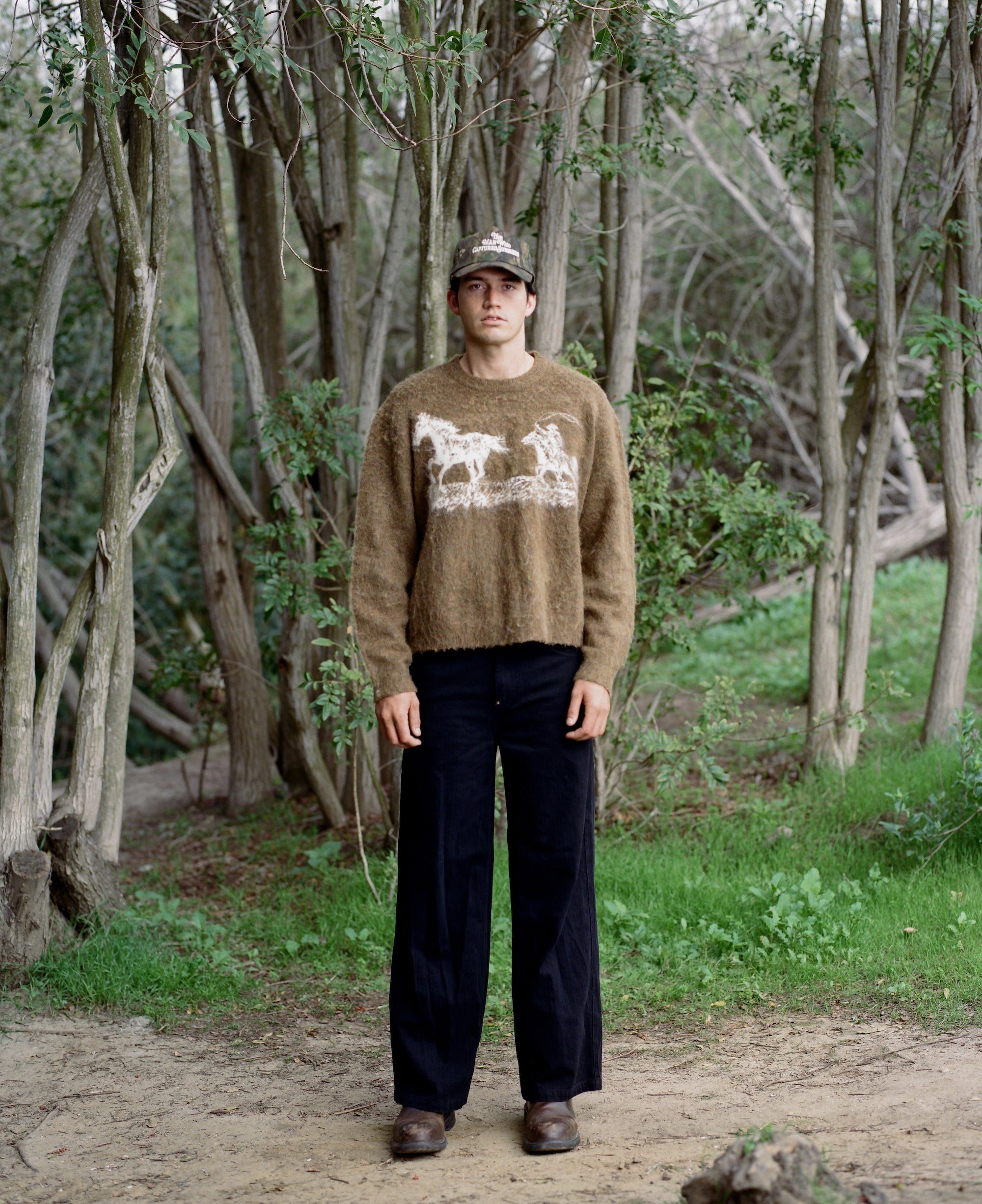 OLIVE LASSO MOHAIR SWEATER