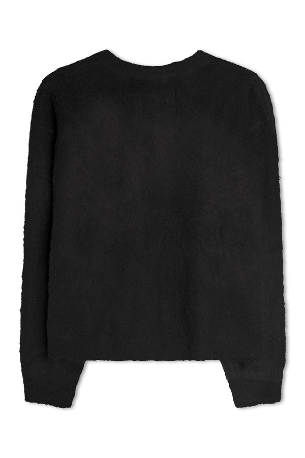 BLACK MOHAIR LASSO SWEATER
