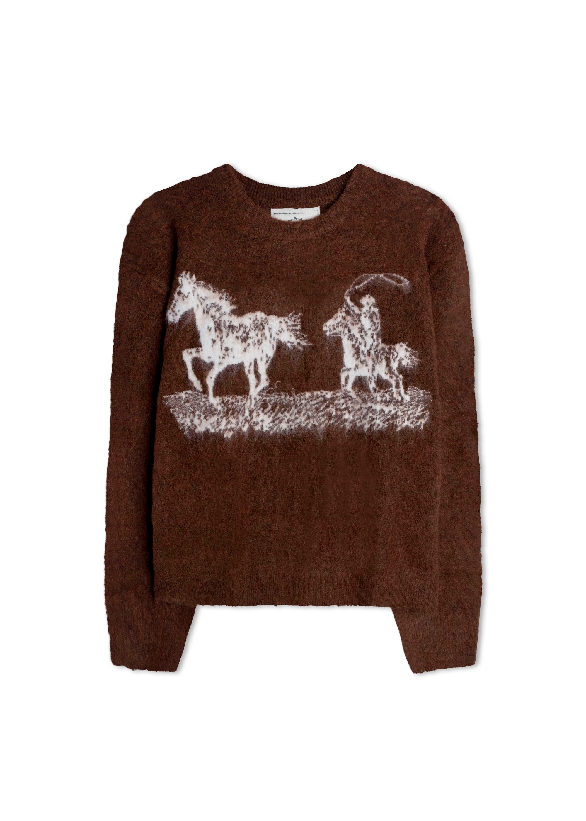 BROWN MOHAIR LASSO SWEATER